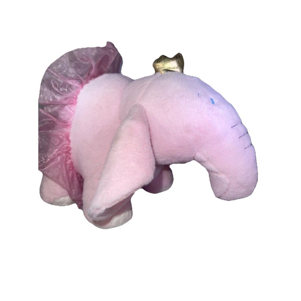 Baby Ganz Collection Pink Princess Elephant Plush Tutu Crown Lovey Toy